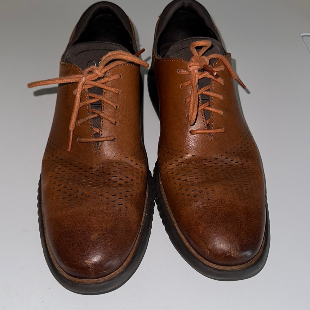 Cole Haan Zerogrand Lined Laser Wingtip Oxford British Tan Java Size 11